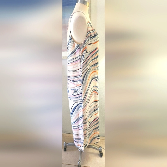 HALSTON Watercolor Maxi Dress with Side Slits - Picture 5 of 7